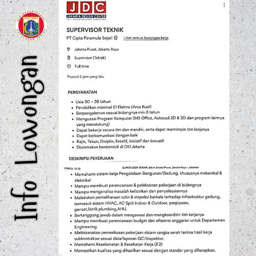 You are currently viewing Lowongan Jakarta Design Center